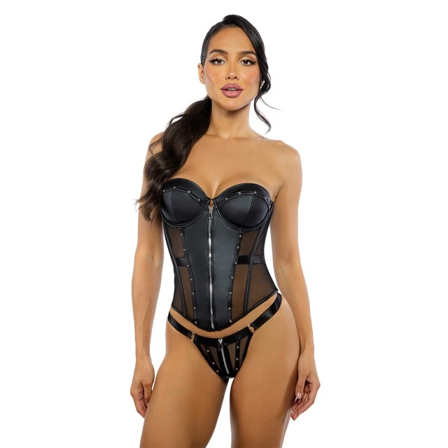 Hot Sale Sexy Lingerie Supplier LUST & LEATHER CORSET SET Made in China Wholesale From Factory Manufacturer